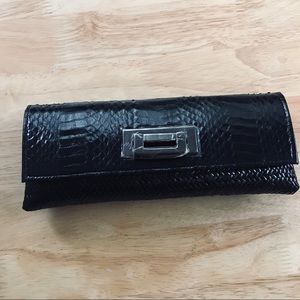 Gail DeLoach real snake skin/ rattan clutch NWOT